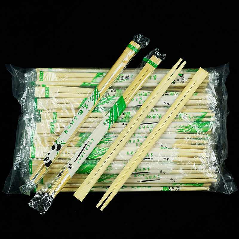 Wholesale Custom Logo Paper Sleeve Food-Grade Sushi Chopstick Bamboo Disposable Chopsticks