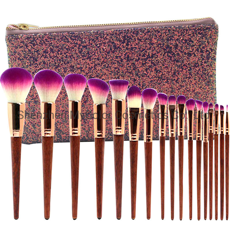 High Quality 17PCS Rosewood Makeup Brushes Vegan Make up Brush Set