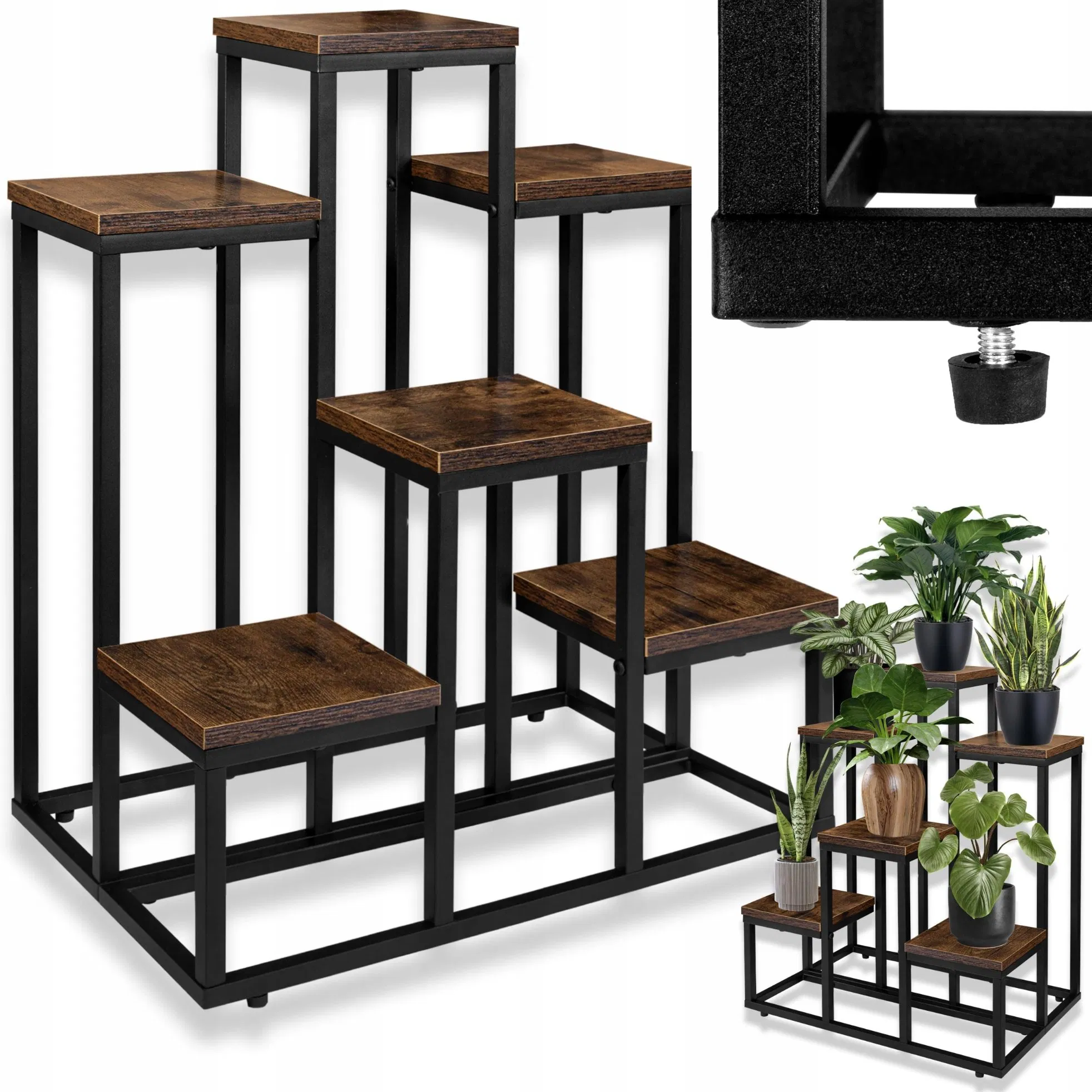 Garden Outdoor Modern Adjustable Wood Bamboo Plant Stand Flower Stand Display