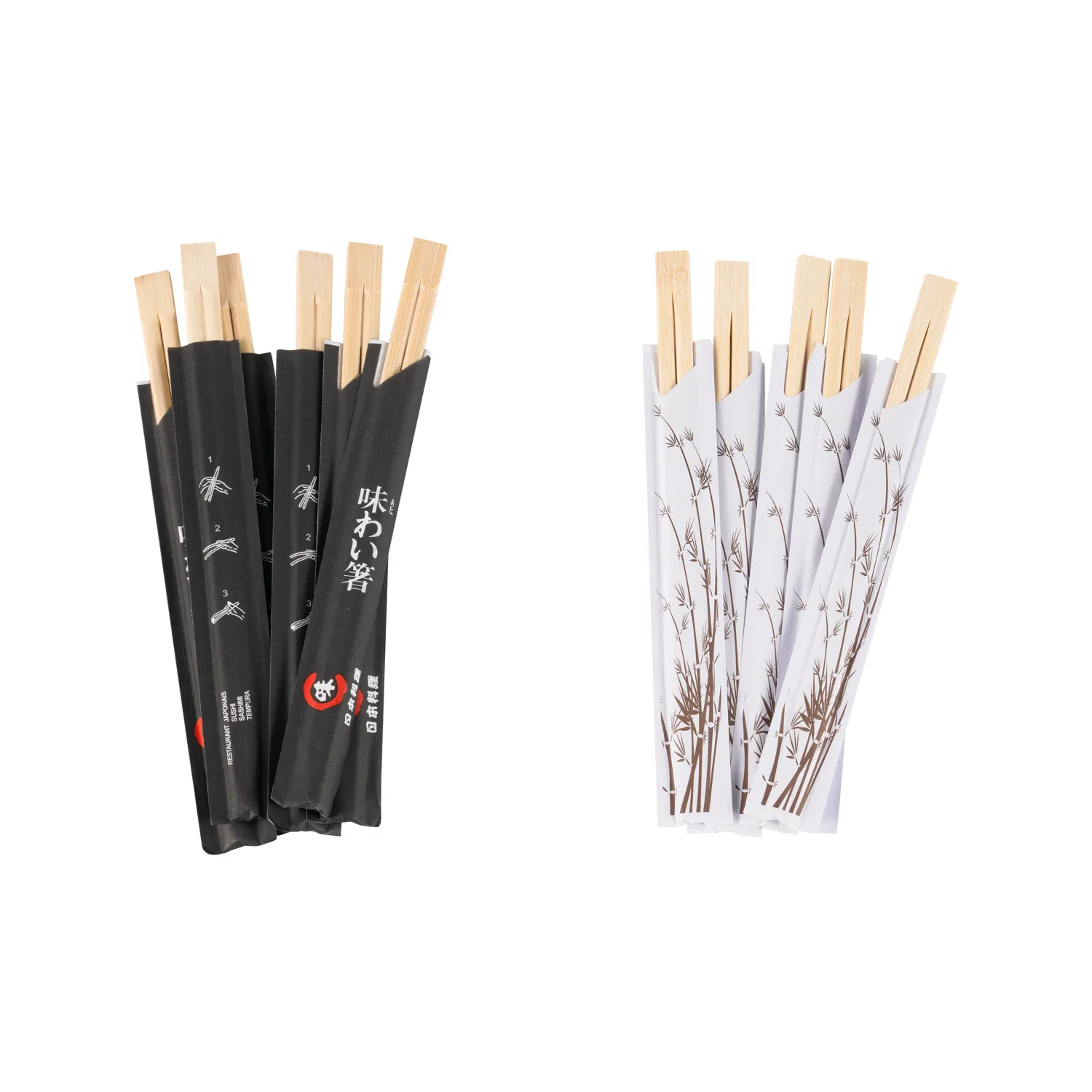 Wholesale Custom Logo Paper Sleeve Food-Grade Sushi Chopstick Bamboo Disposable Chopsticks