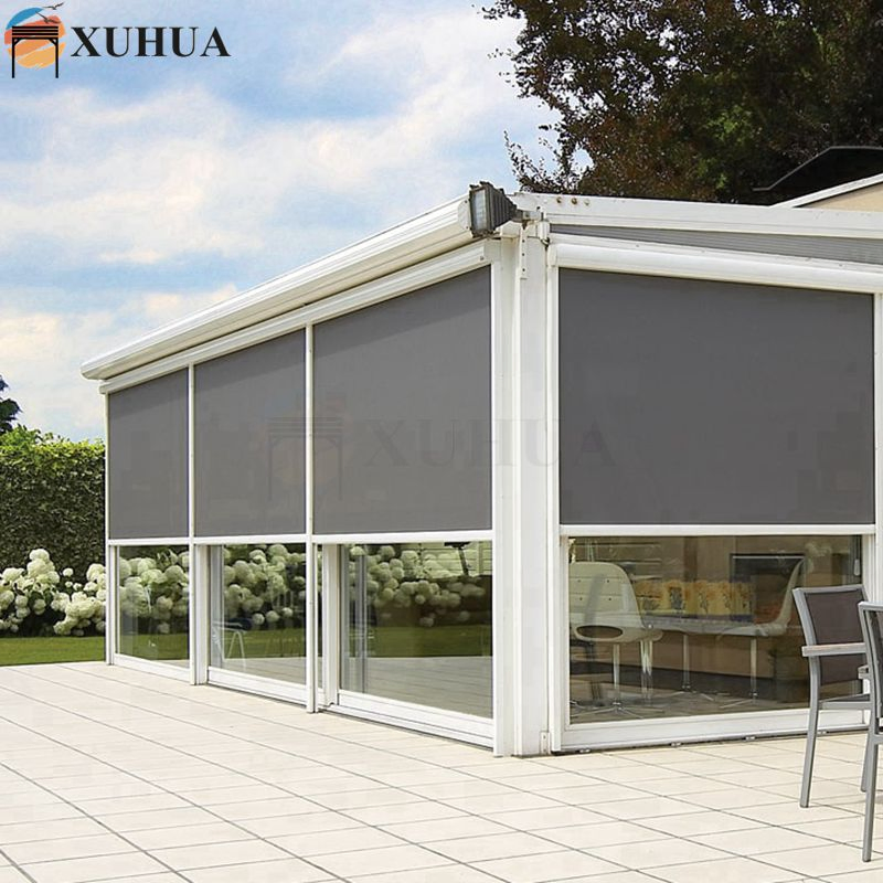Xuhua Electric Zip Rail Ziptrack Screen Outside Motorised Patio Outdoor Sunshade Blinds