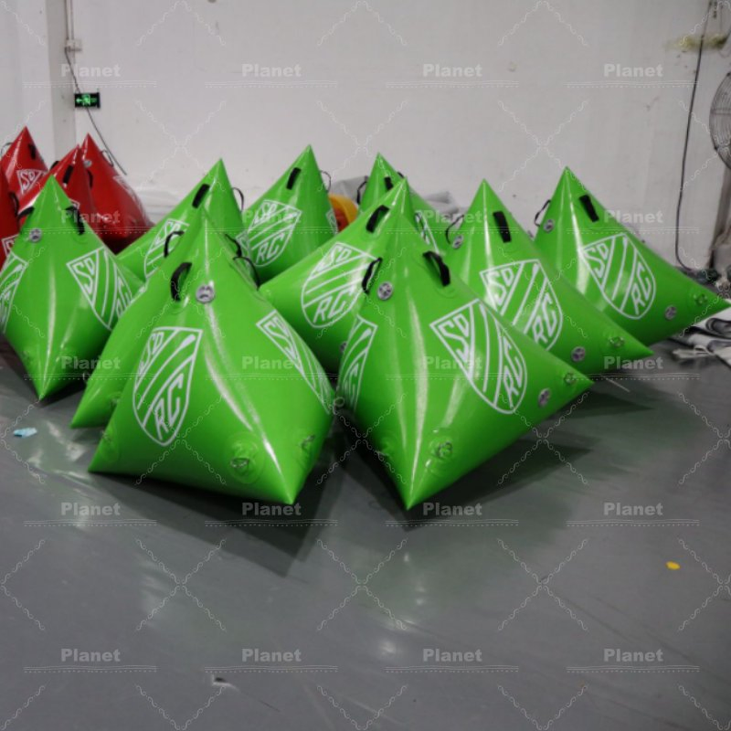Factory Custom Floating Triangle Buoys Race Maker Regatta Advertising Inflatable Swimming Buoy