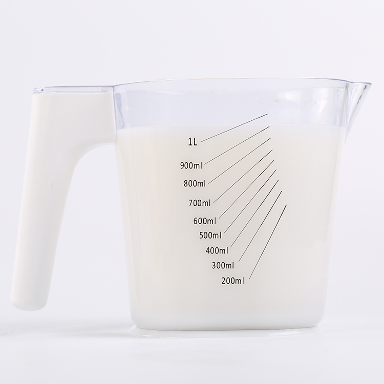 High Quality Good Price Creative 9-Pieces Stackable Transparent 1 Liter Plastic Measuring Cups and Spoons with Handle