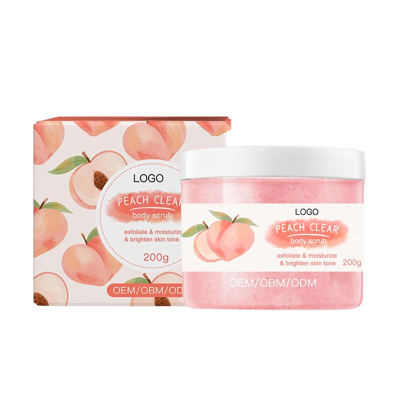 Private Label Organic Skin Care SPA Bath Whitening Moisturizing Deep Cleansing Fruit Peach Body Scrub