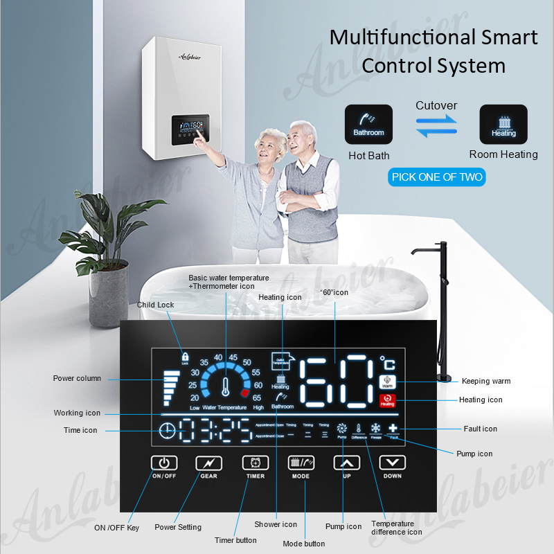 Smart WiFi Control Combi Used 14 Kw Electric Boiler for Home Heating and Domestic Hot Water