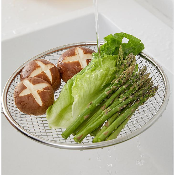 Kitchen Drain Basket Stainless Steel Fryer Basket with Handle and Love Colander