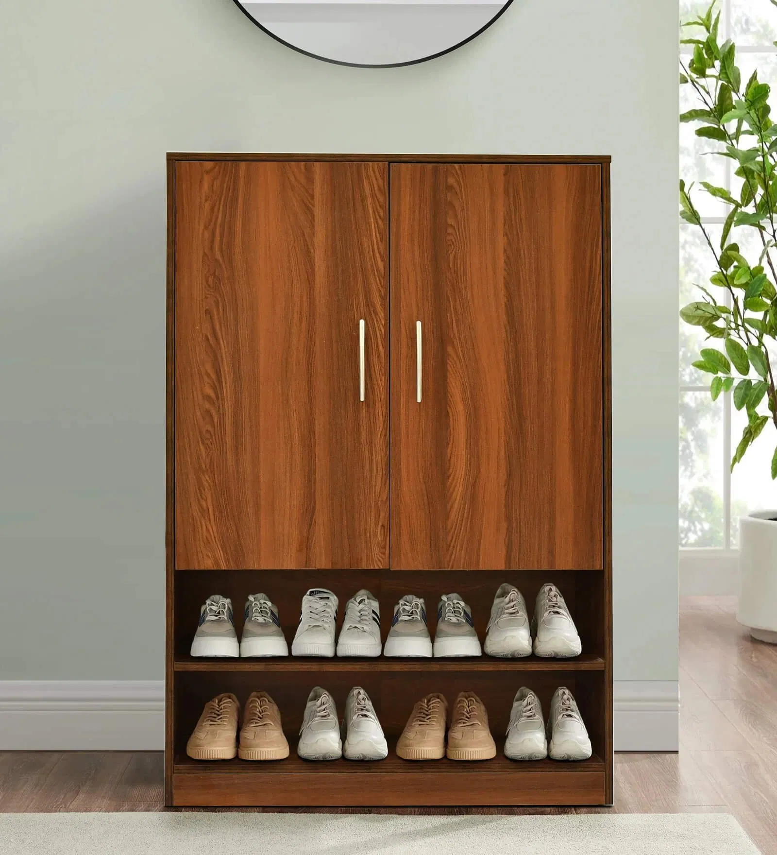 Modern Aluminium Powder Coated Profiles Shoe Cabinet for Entryway - Stylish Storage Solution