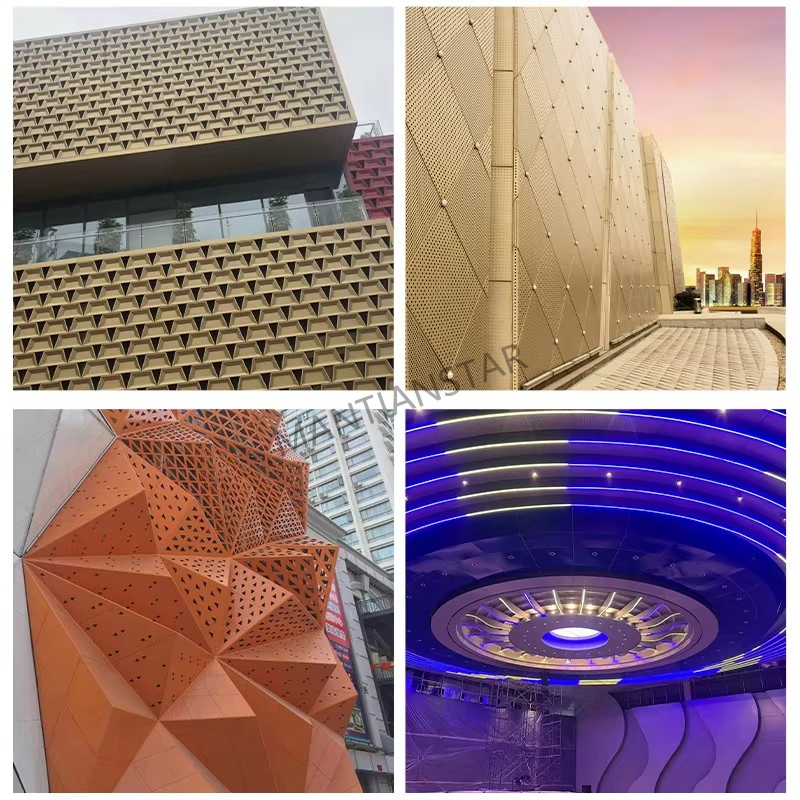 Perforated Mesh Architecture Decorative Metal Alloy Facade Plate Ceiling Aluminium Sheet