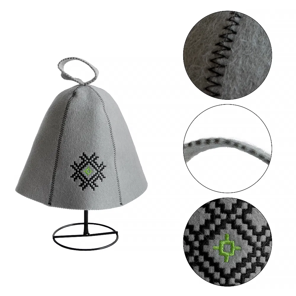 Durable Wool Felt Heat-Resistant Headwear for Sauna & Hot Yoga