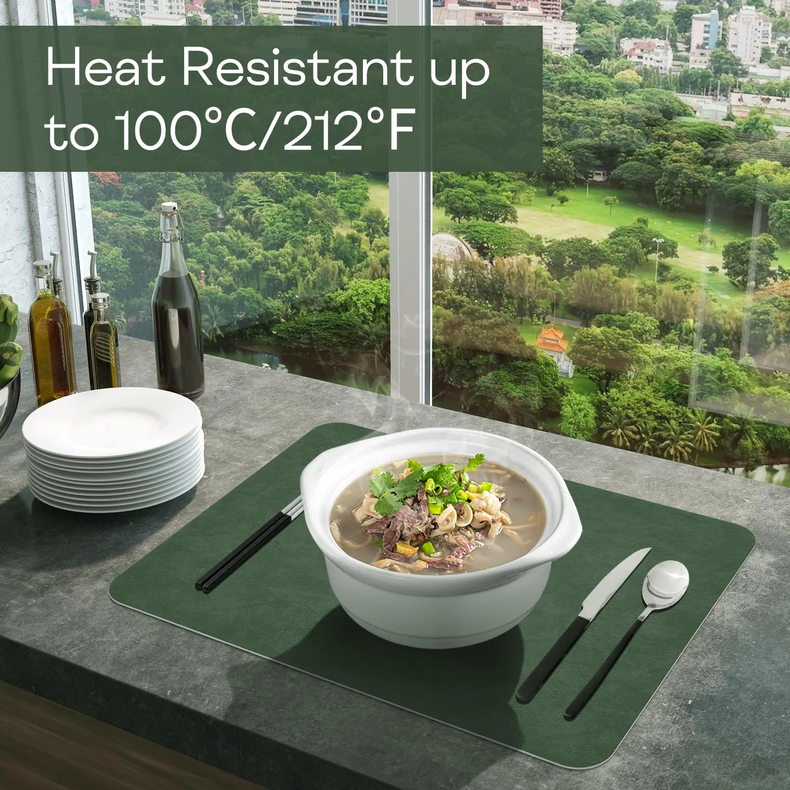 Custom Double Side Placemats Set Heat Resistant Reversible Place Mats Waterproof Wipeable Dining Table Place Mats for Home
