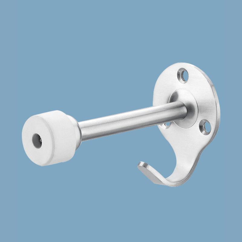 Premium Satin Matte Door Stopper with Hooks and Wall Guard