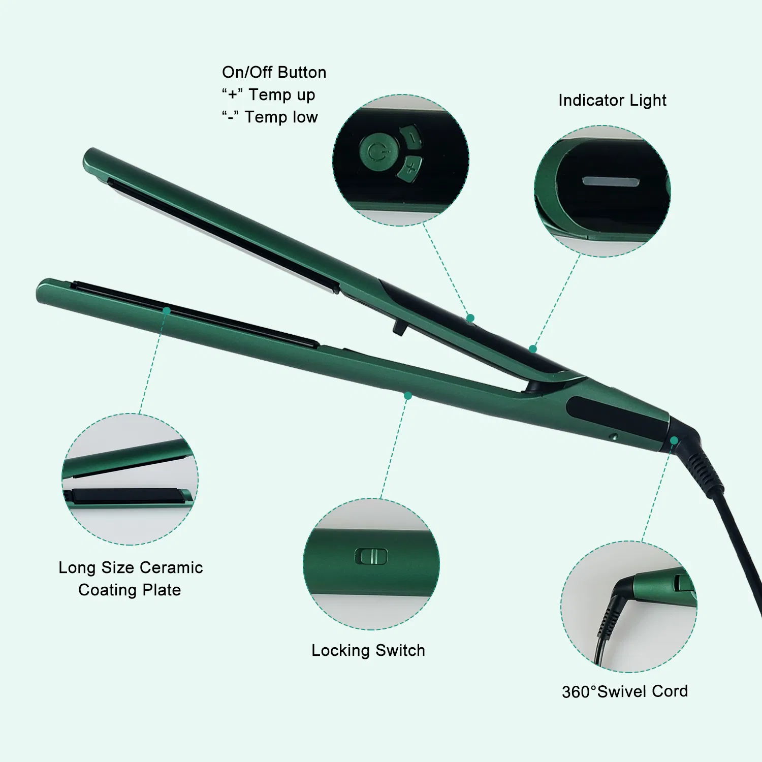 Professional Temperature Controled PTC Hair Straightener