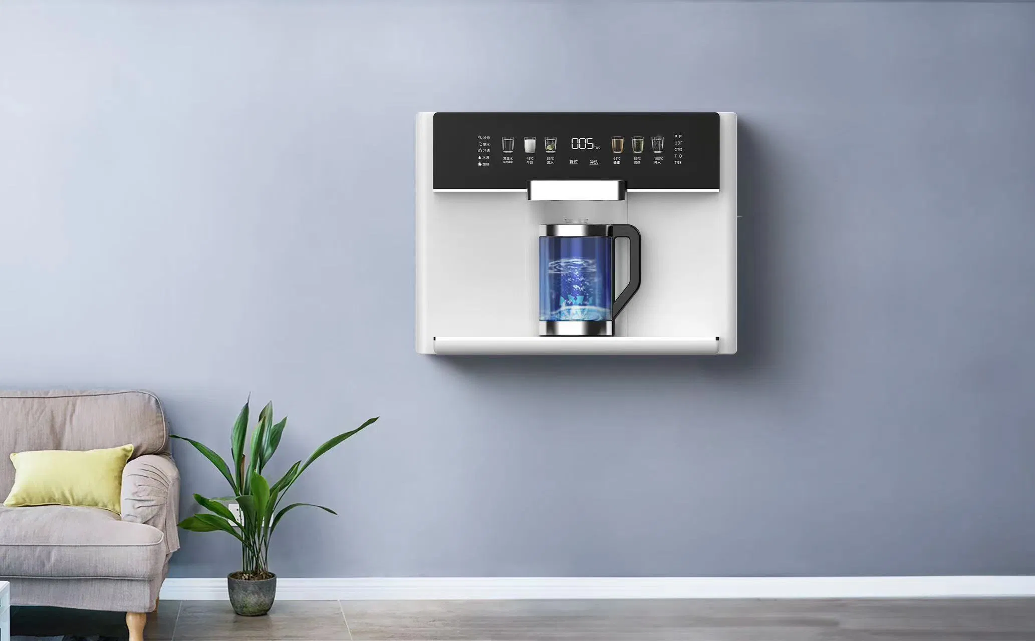 Newest Model 100gpd Quick Flow with Water Kettle Reverse Osmosis System Water Dispenser for Home Countertop