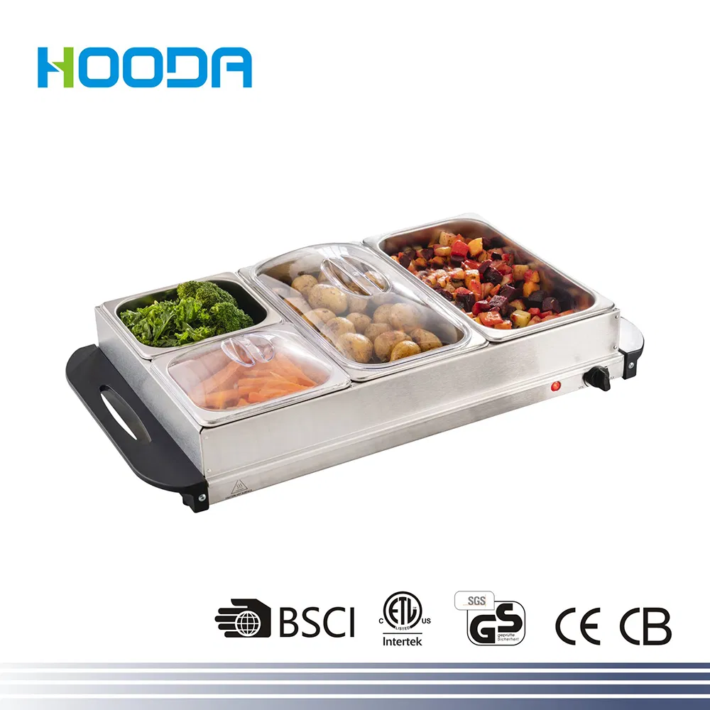 Electric Buffet Server Warmer Tray with Square Shaped European