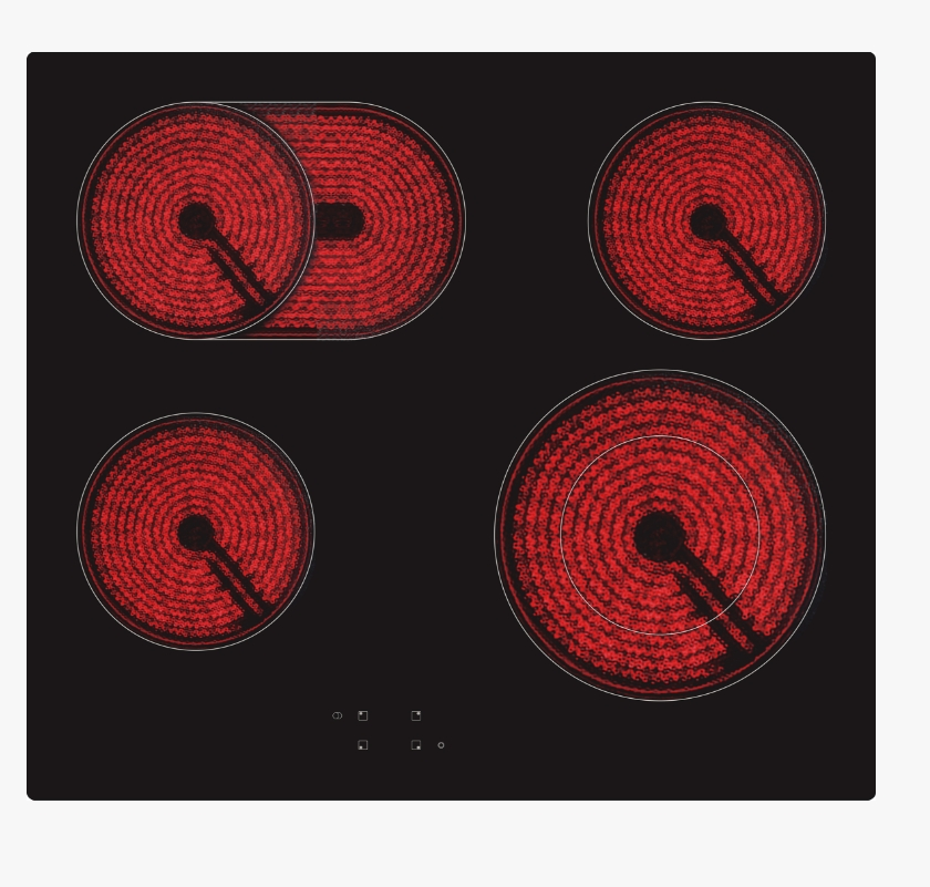 One Set of Built-in Electric Stove and 4-Zones Ceramic Hob