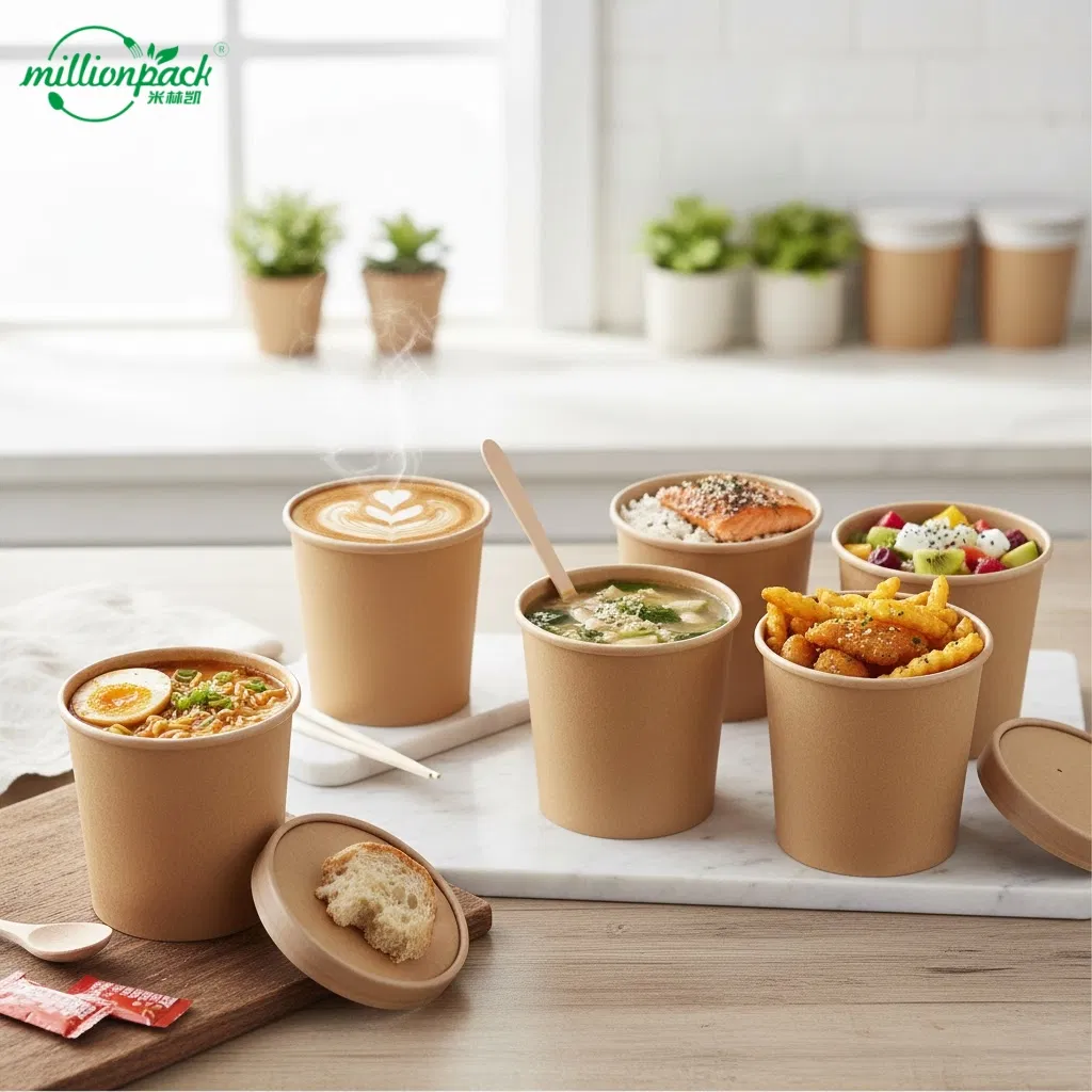 Double Wall Paper Soup Cup Food Container for Improved Insulation Performance