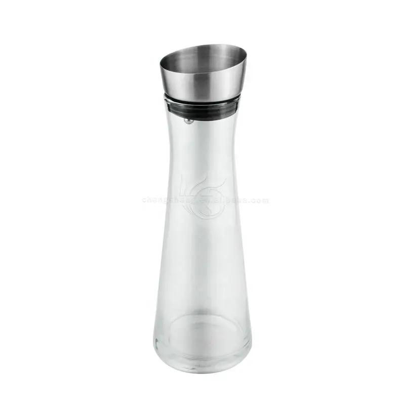 Glass Water Carafe Borosilicate Glass Iced Tea Pitcher with Stainless Steel Lid