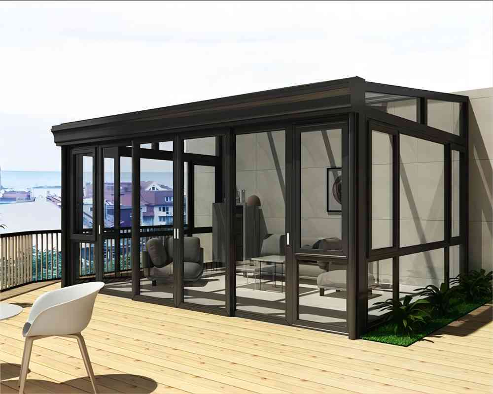 Popular Customized Low Price Four-Season Insulation Tempered Glass Aluminum Alloy Sun Room