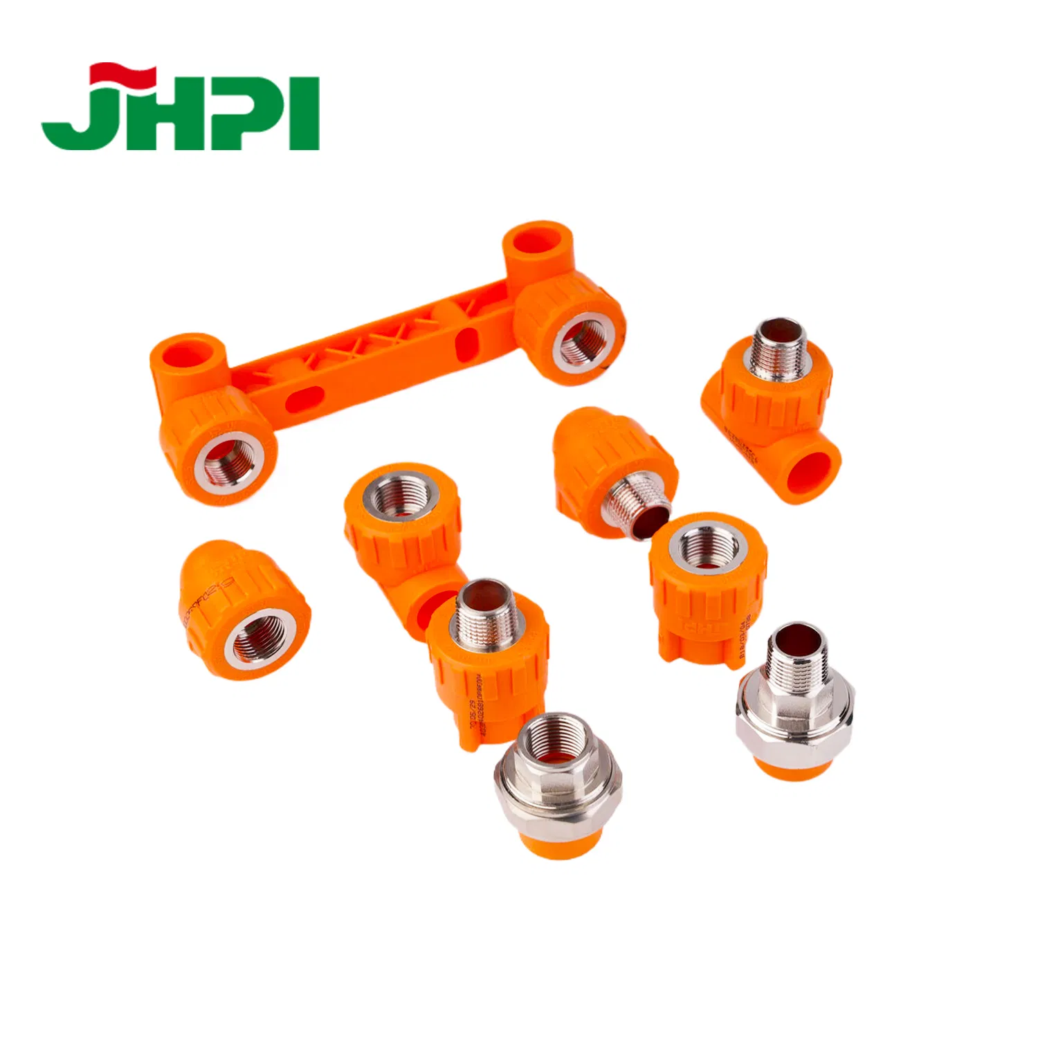 OEM Orange Domestic Water Supply Pipe PPR Pipe Plastic Brass Tee Union Elbow PPR Pipe Fitting