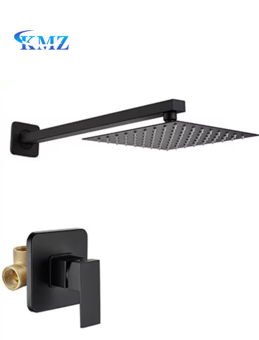 Modern Design White and Black in Wall Mounted Bathroom Shower Faucet Shower Set
