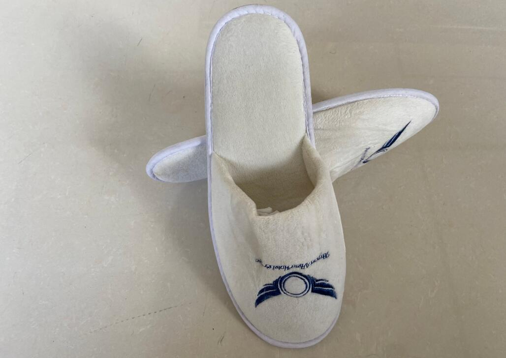 Wholesale 100% Cotton Terry Hotel Bathroom Disposable Slippers