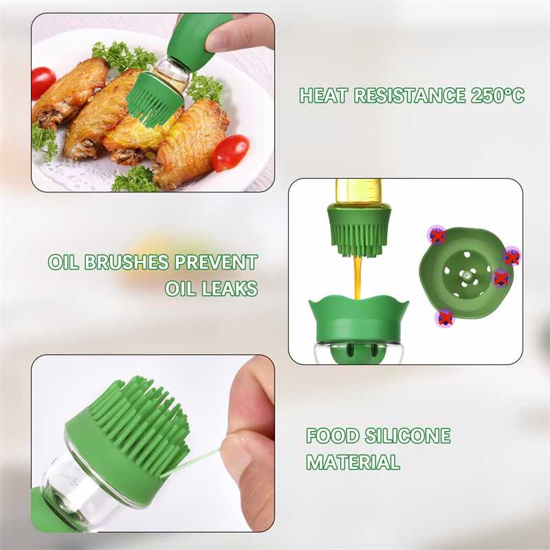 Olive Oil Dispenser Bottle Silicone Dropper Measuring Oil Dispenser Bottle for Kitchen Cooking