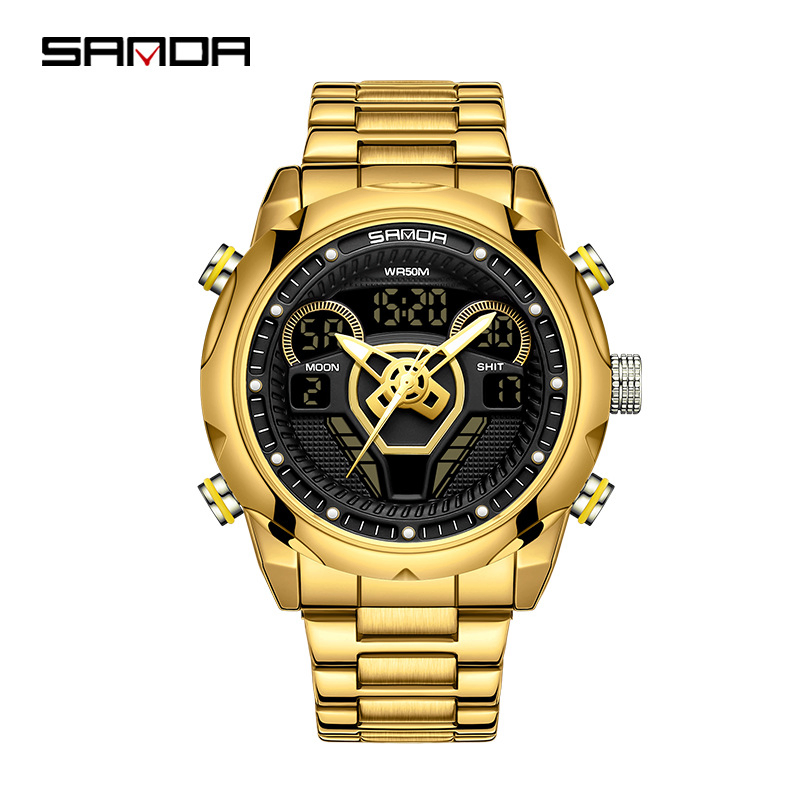 Famous Brand Sanda 9022 Waterproof Outdoor Activities Analog Digital Watch