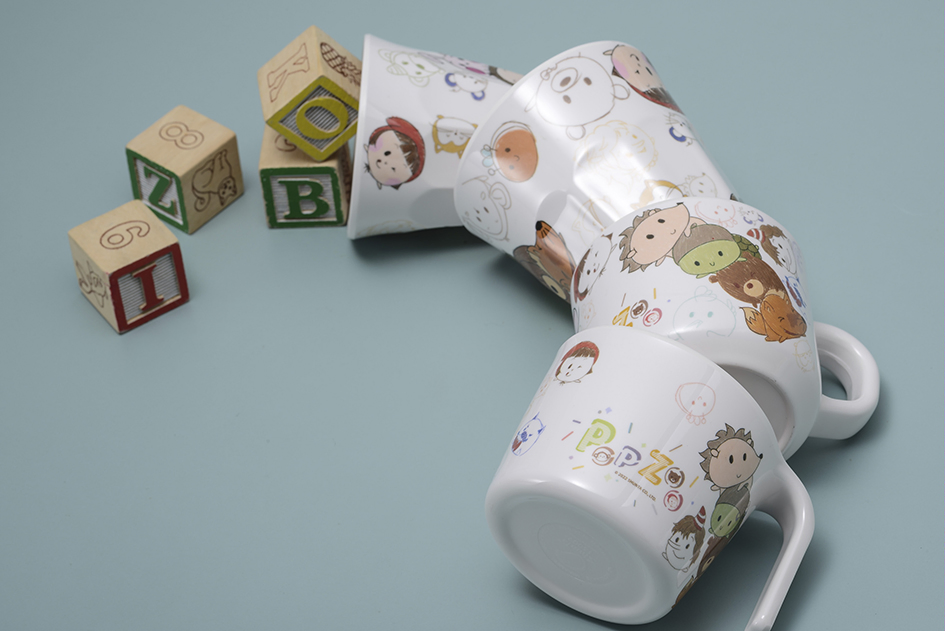 Детская кружка с мультяшным рисунком, меламин 250 мл