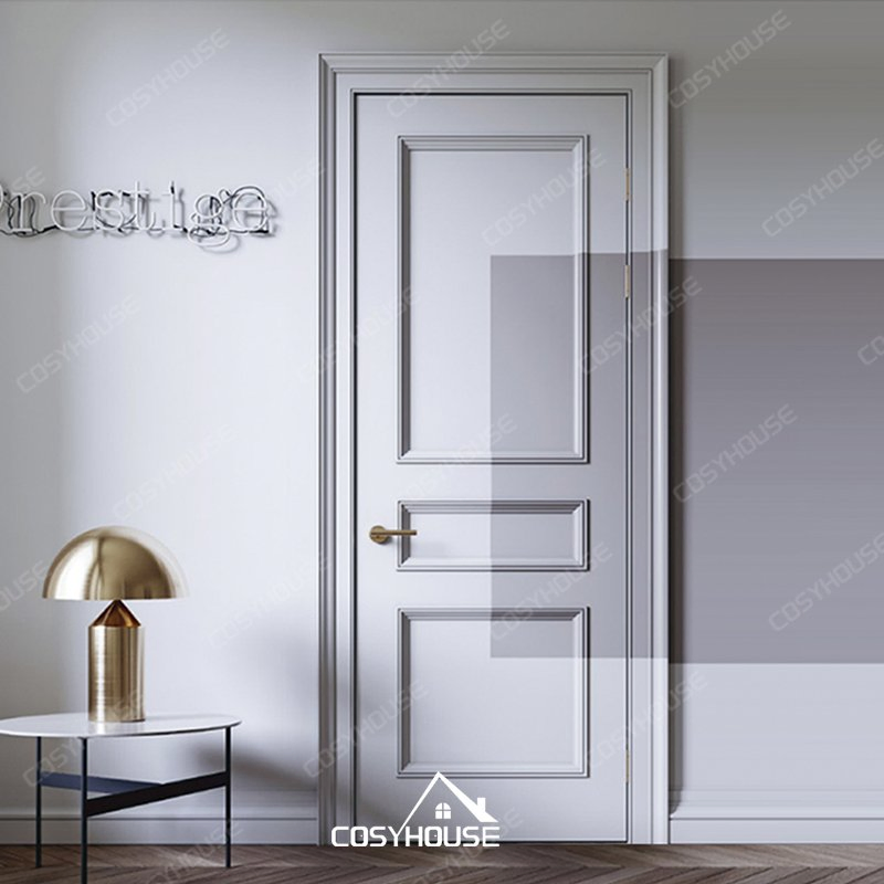 UL Listed Fireproof Wooden Door with French Panel Design for Apartments and Hotels