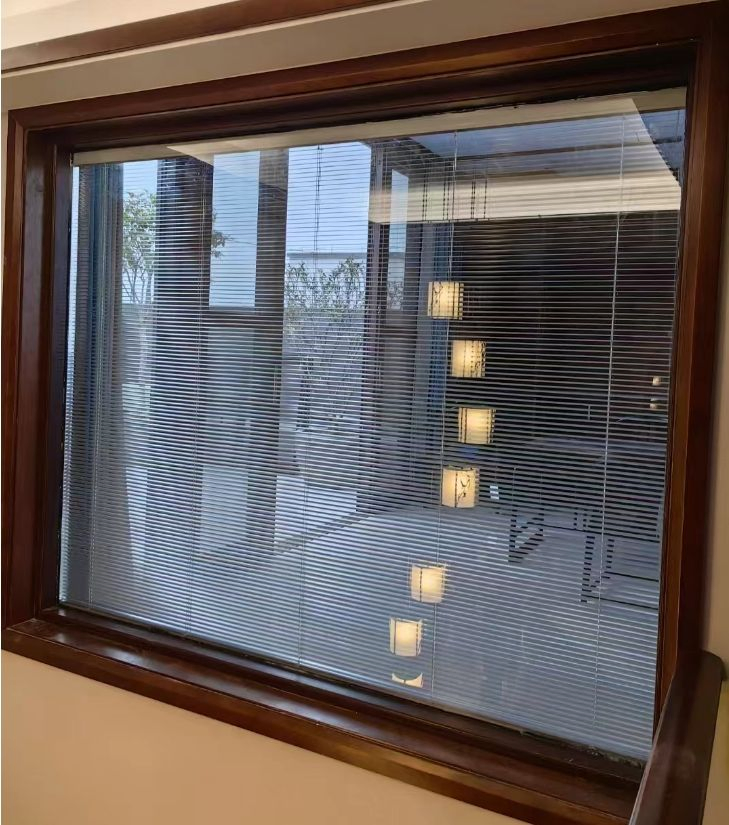 Electrical Room Aluminum Louver Blind Built in Shutter Insulated Hollow Glass Door Windows Factory