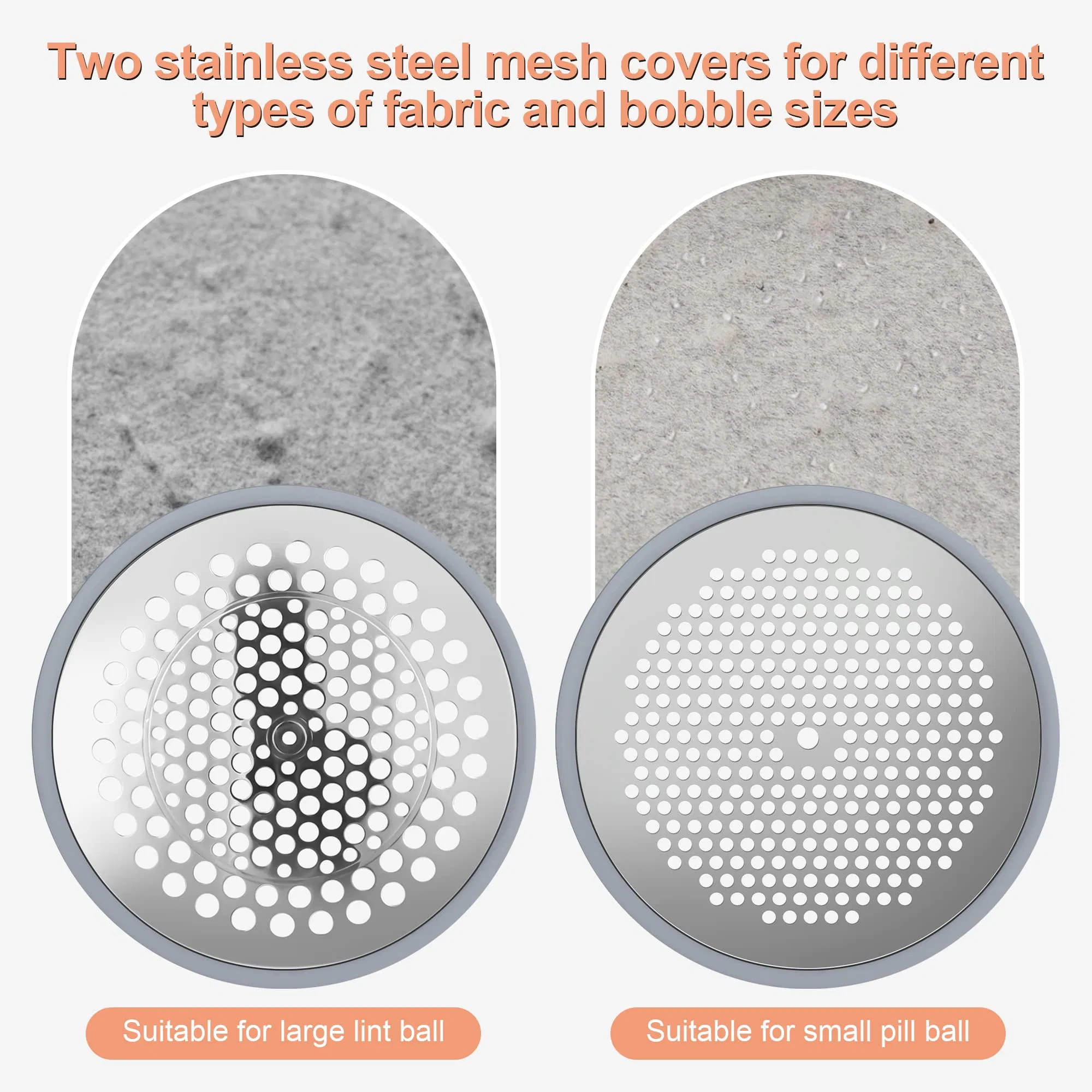 Extra 1-Mesh 3-Blades 2-Speeds Electric Fabric Shaver Rechargeable Clothes Lint Remover