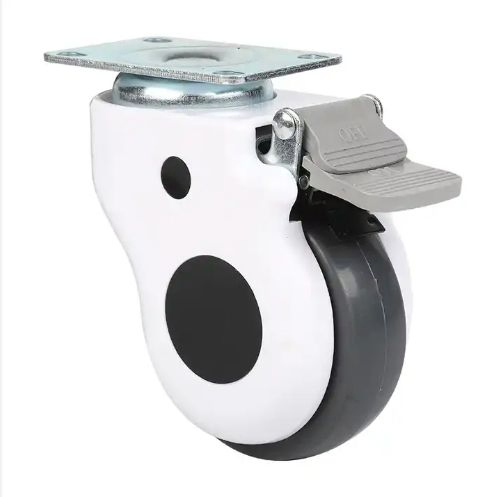 Medical 3-Inch Flat-Cover Universal Rubber Casters for Beauty Devices, Medical TPR Solid Wheels