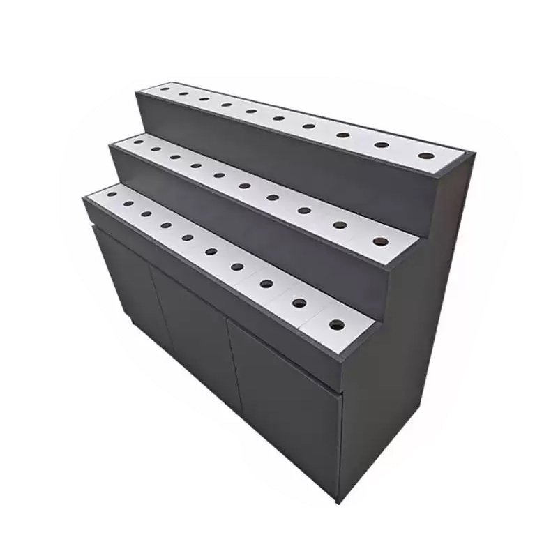 Factory Showroom Wood Slatwall Adjustable Kitchen and Bathroom Basin Tap Shop Rack Faucet Display Stand