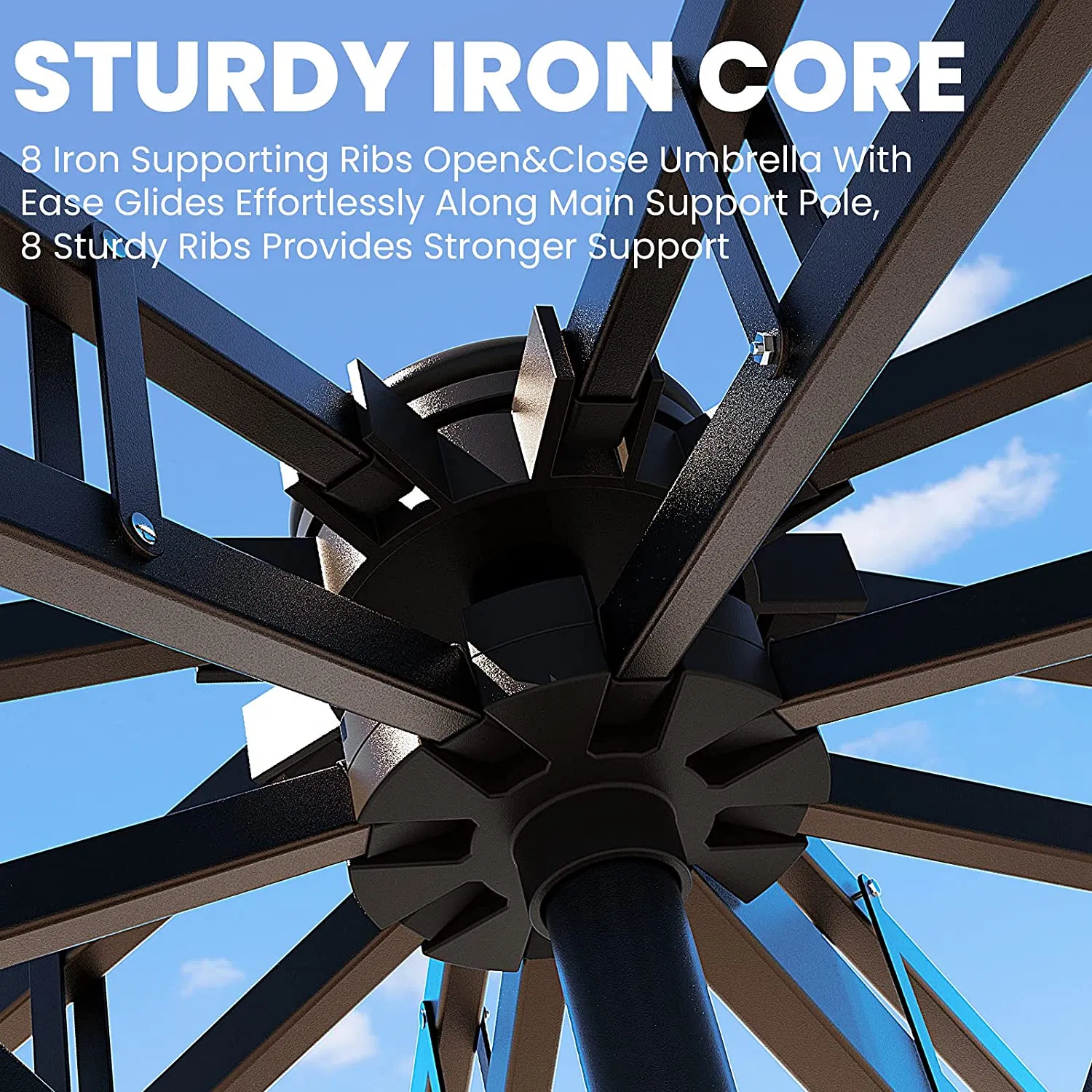 Большая квадратная садовая зонт-тент с кронштейном