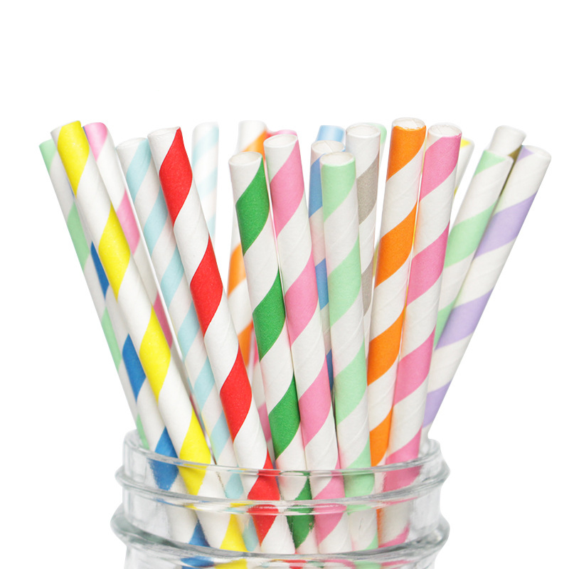 Customized Diagonal Cut Sharp Ending Paper Drinking Straws