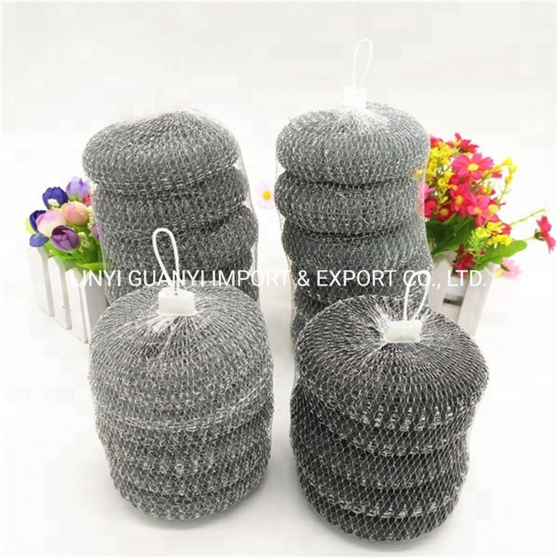 Galvanized Steel Wire Metal Pot Mesh Scourer Iron Sponge Scrubber Wholesale
