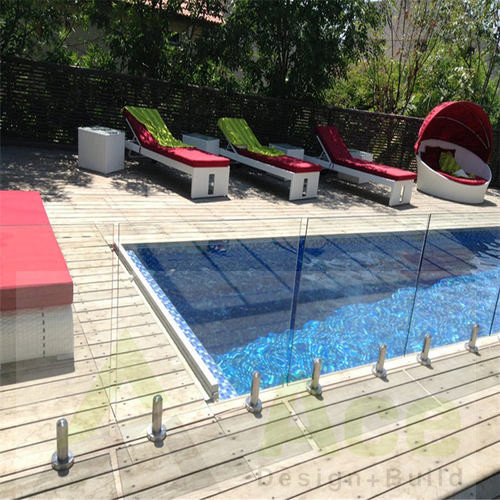 Ace Easy Install Swimming Pool Stainless Steel Spigot Balustrade Clamp Top Mounted Tempered Glass Railing