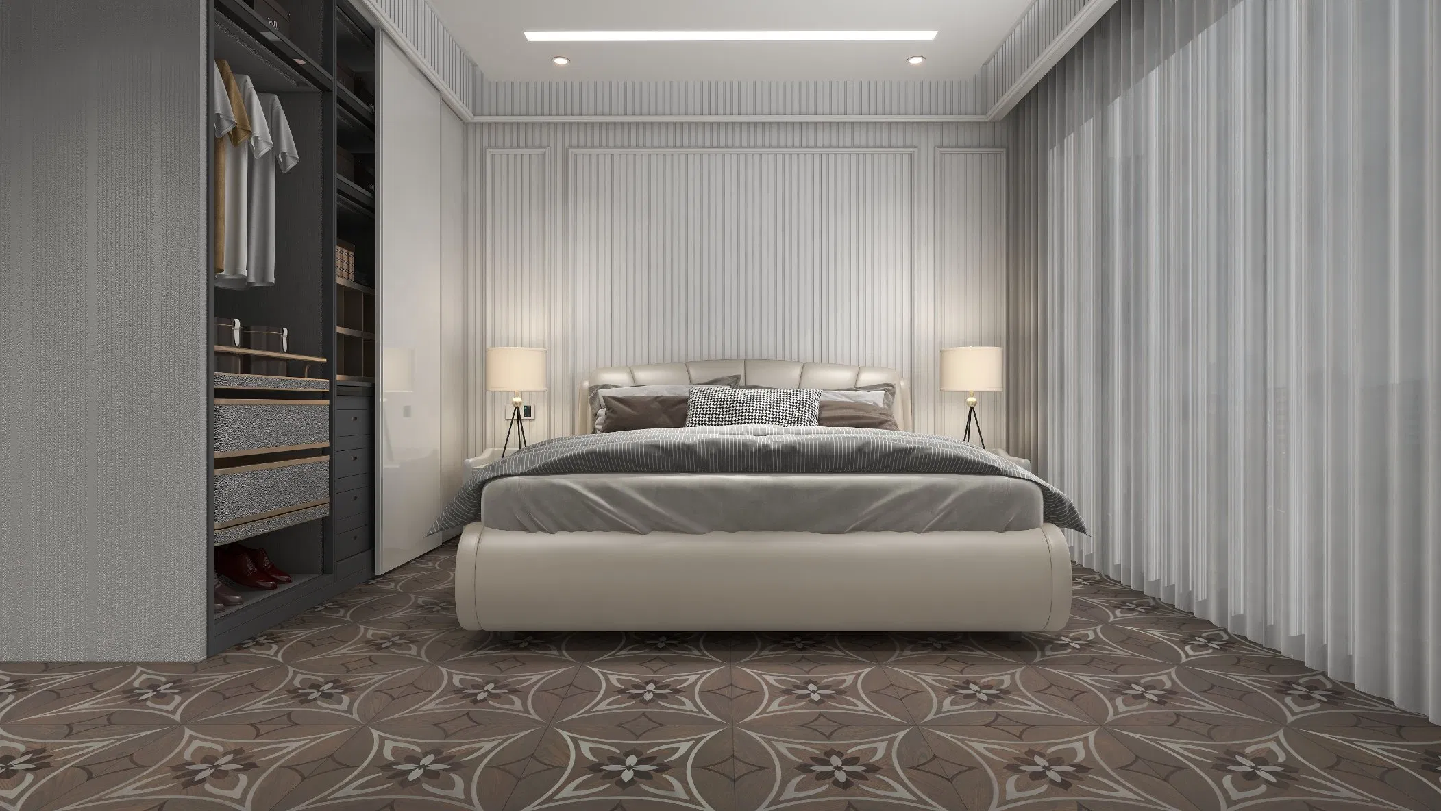 High Gloss Mirror Waterproof 8mm Dhf Floating Art Parquet Laminate Flooring