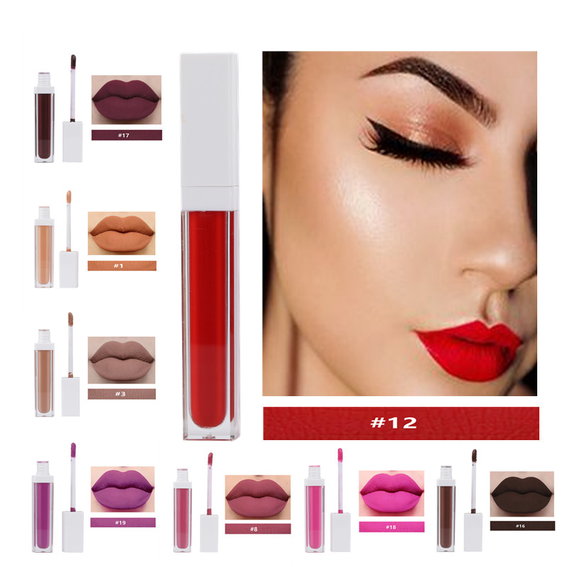 Waterproof Matte Square Tube Lipstick Wholesale Low MOQ Custom Logo Private Label Lip Gloss Stick