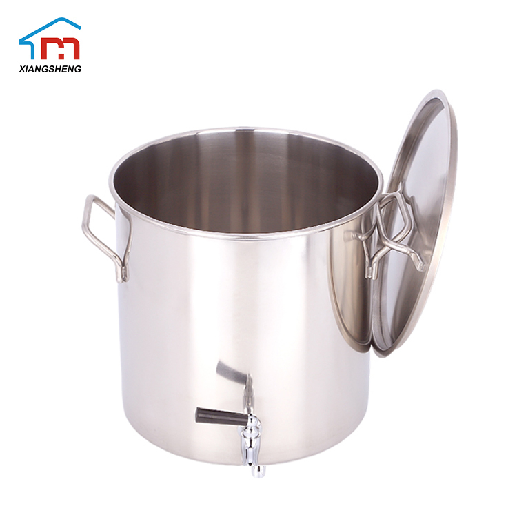 Xiangsheng 60L Stainless Steel Ramen Cooking Stock Pot with Gas Faucet Tap