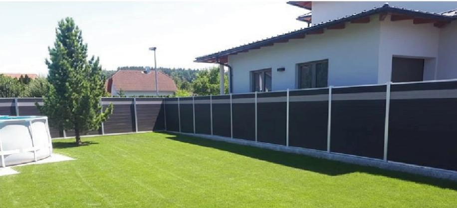 High Quality Decorative Modern Outdoor Yard Horizontal Privacy Composite WPC Picket Fence