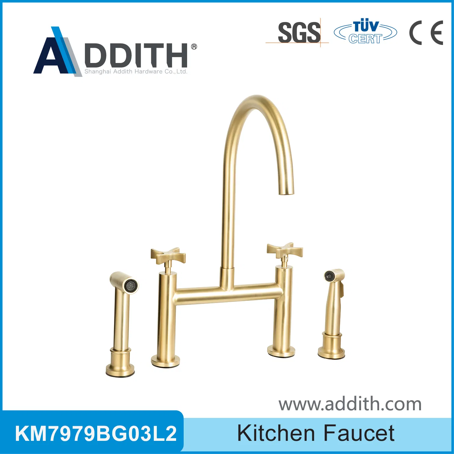 304 Stainless Steel Pull-out Golden Kitchen Faucet with Zinc Alloy Handle