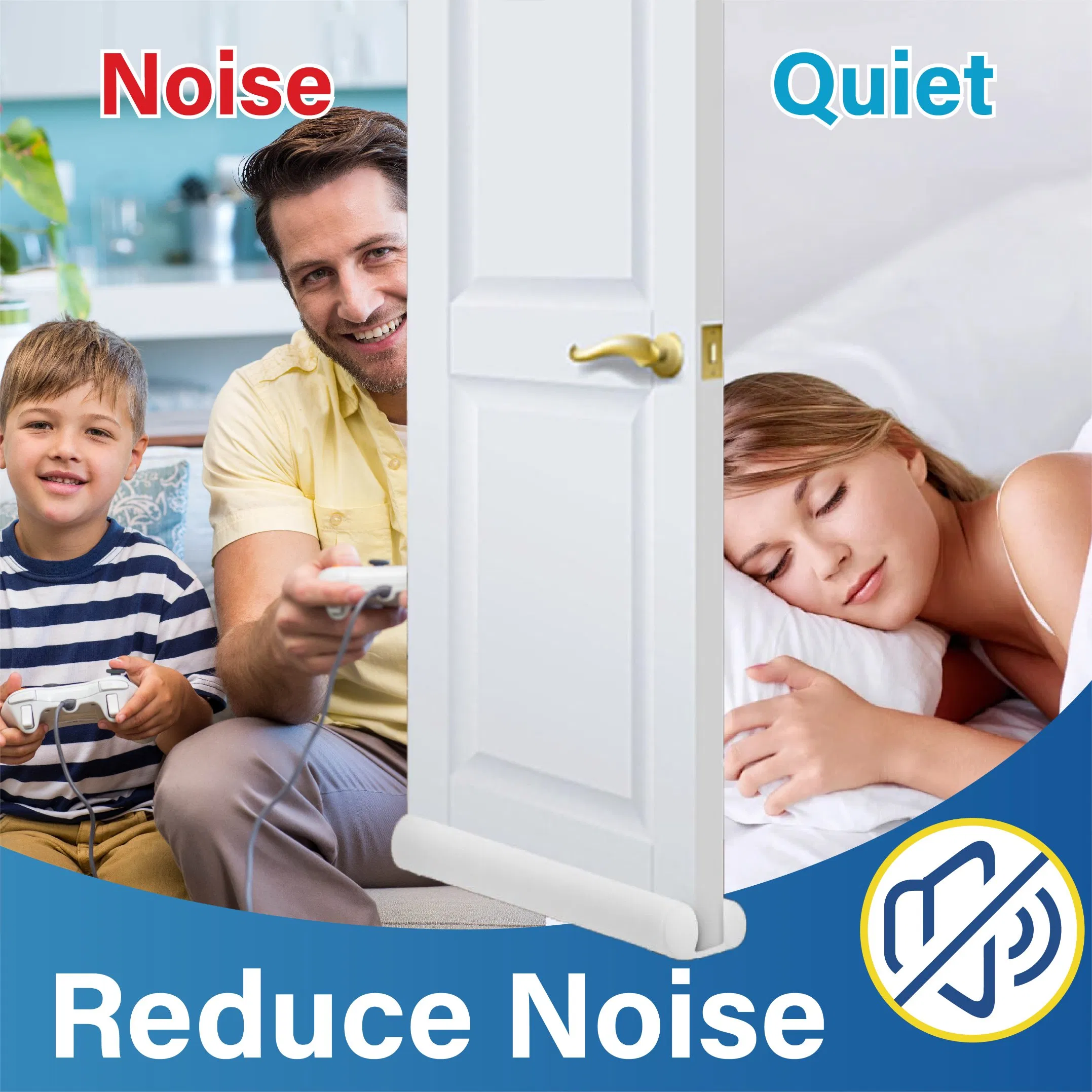 Block Noise, Sound, Hot Air, Light, Wind Easy Install Draft Blocker