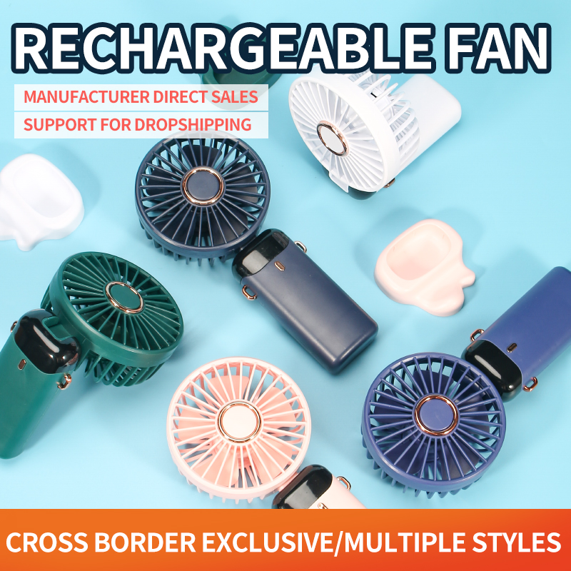 Mini Cooling Fan Aromatherapy Fan Use Plastic Global USB Handheld Digital Display Folding Household Outdoor Rechargeable Battery