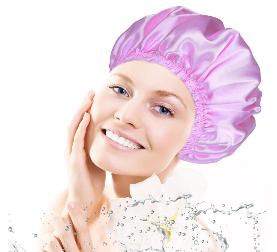 4 PCS Reusable Bath Caps Double Waterproof Shower Cap Bathing Shower Caps