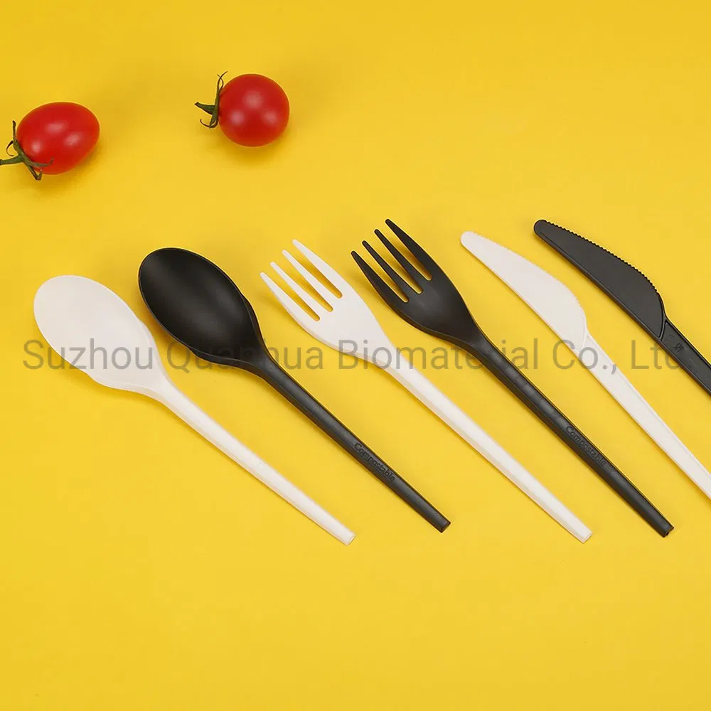 6.75 Inch Travel Hotel Catering Eco-Friendly Compostable Black Fork