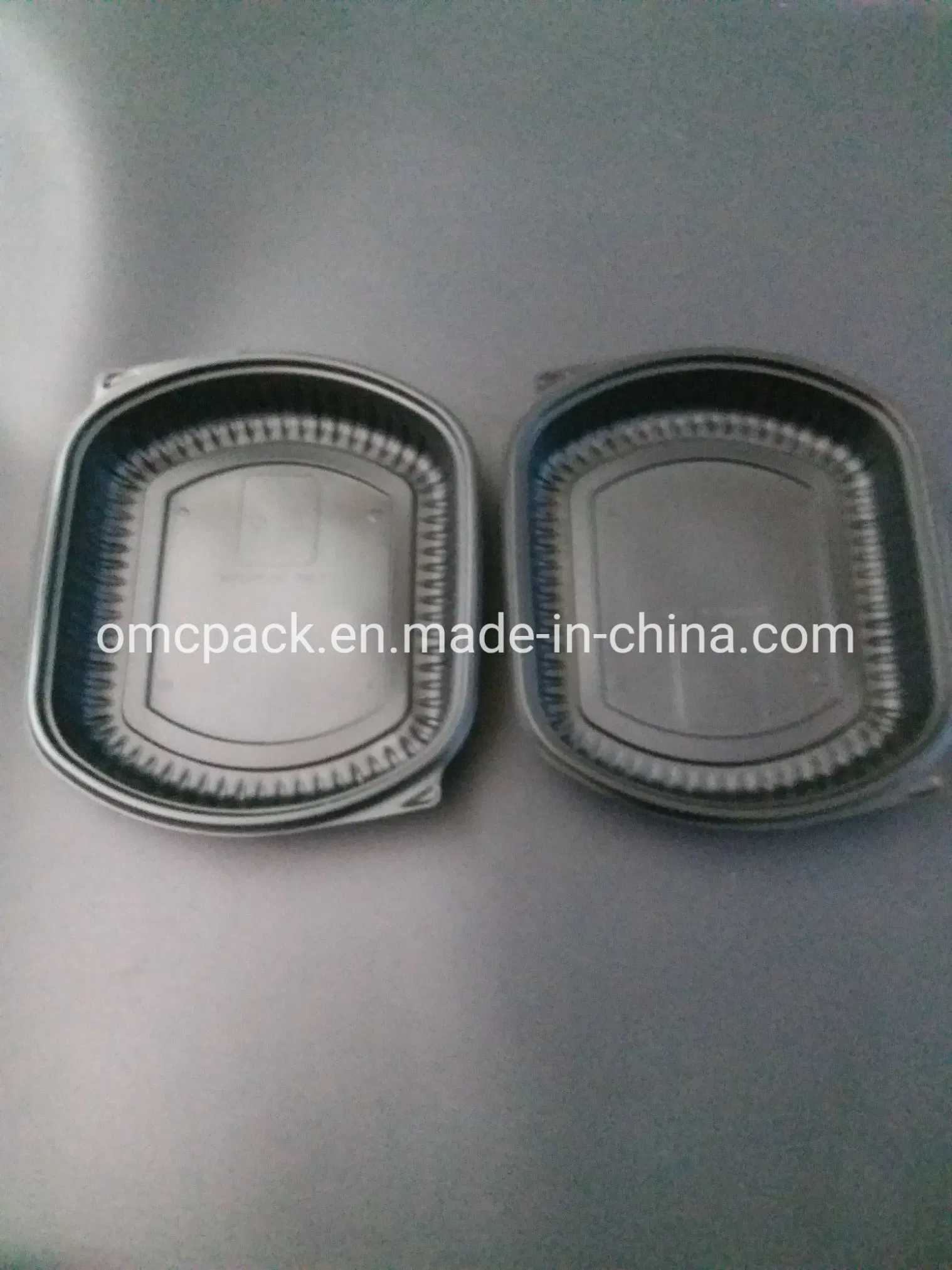 Rectangular Black Plastic Single Lunch Box for Take Away