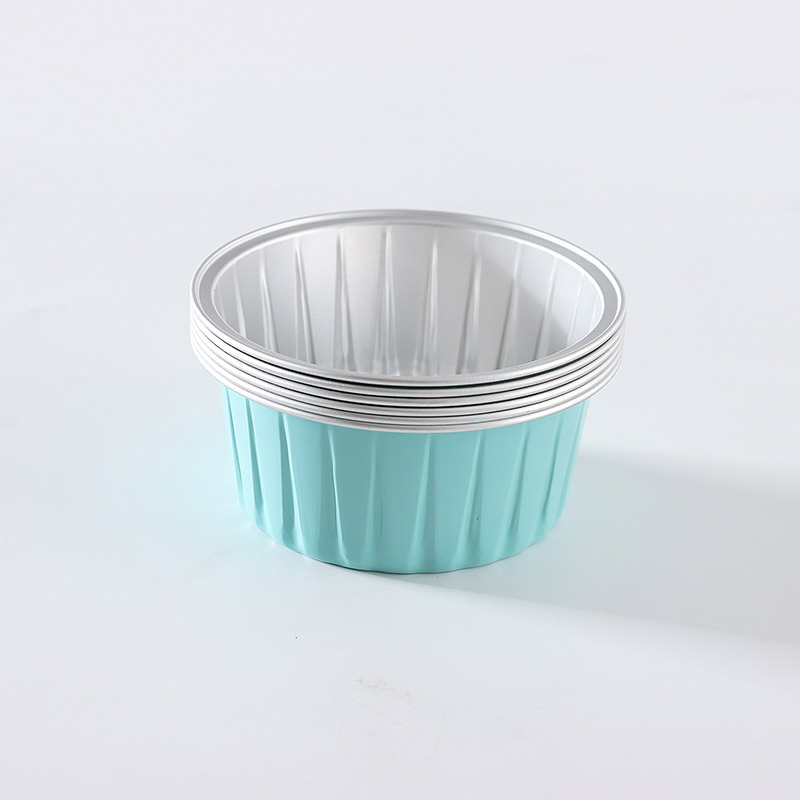Custom Logo Color Smooth Wall Pastry Tray Disposable Aluminum Foil Food Container with Transparent Lid