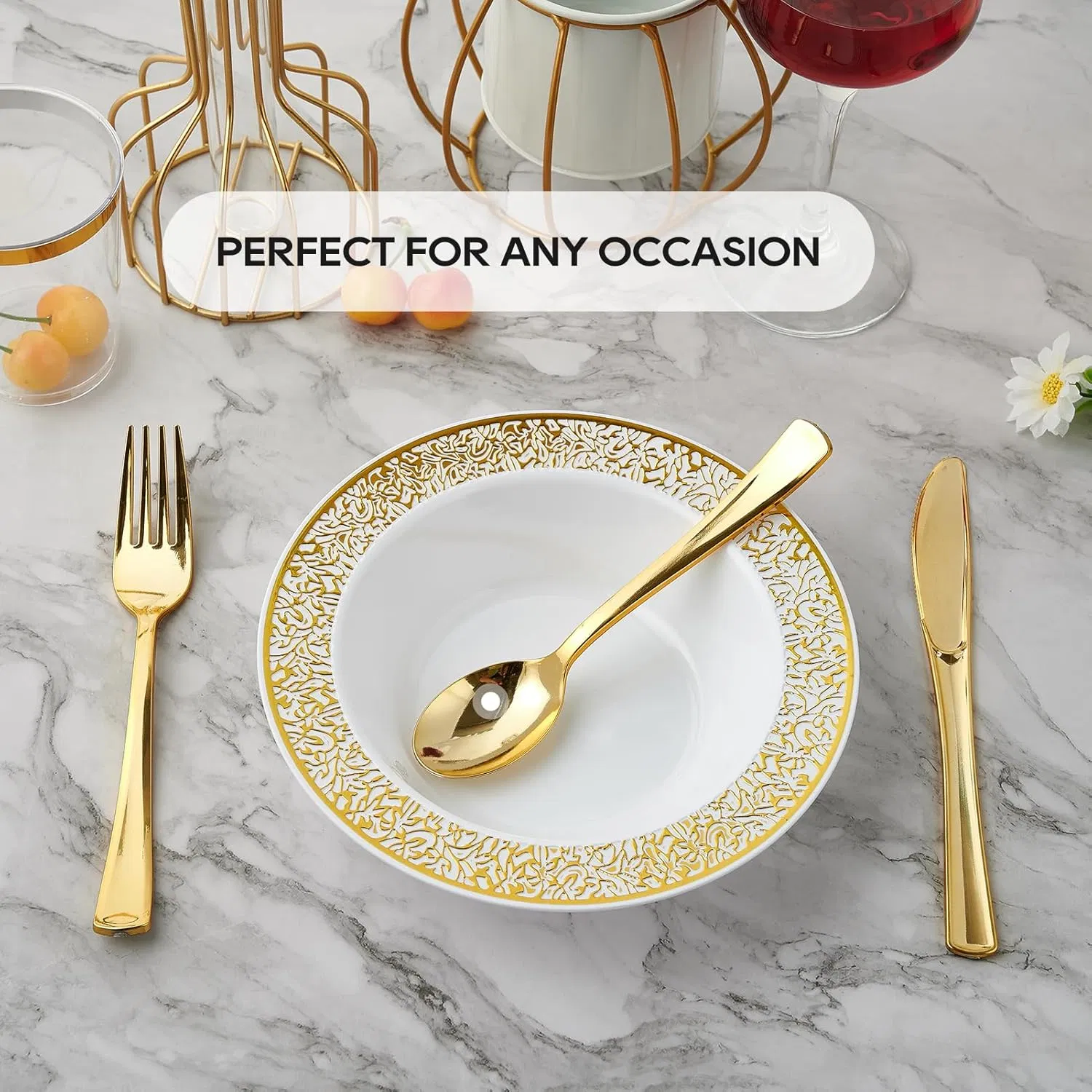 Premium Heavy Duty Lace Trim Soup Bowls for Parties