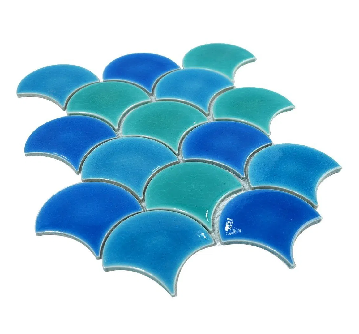 Good Price Blue 3D Wall Panel Blue Tile for Swimming Pool PCS Bathroom Floor Tiles Exhibition